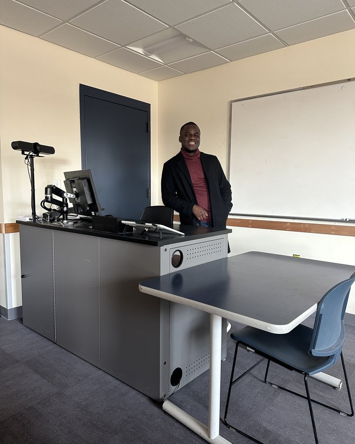 Frederick Senya in the classroom